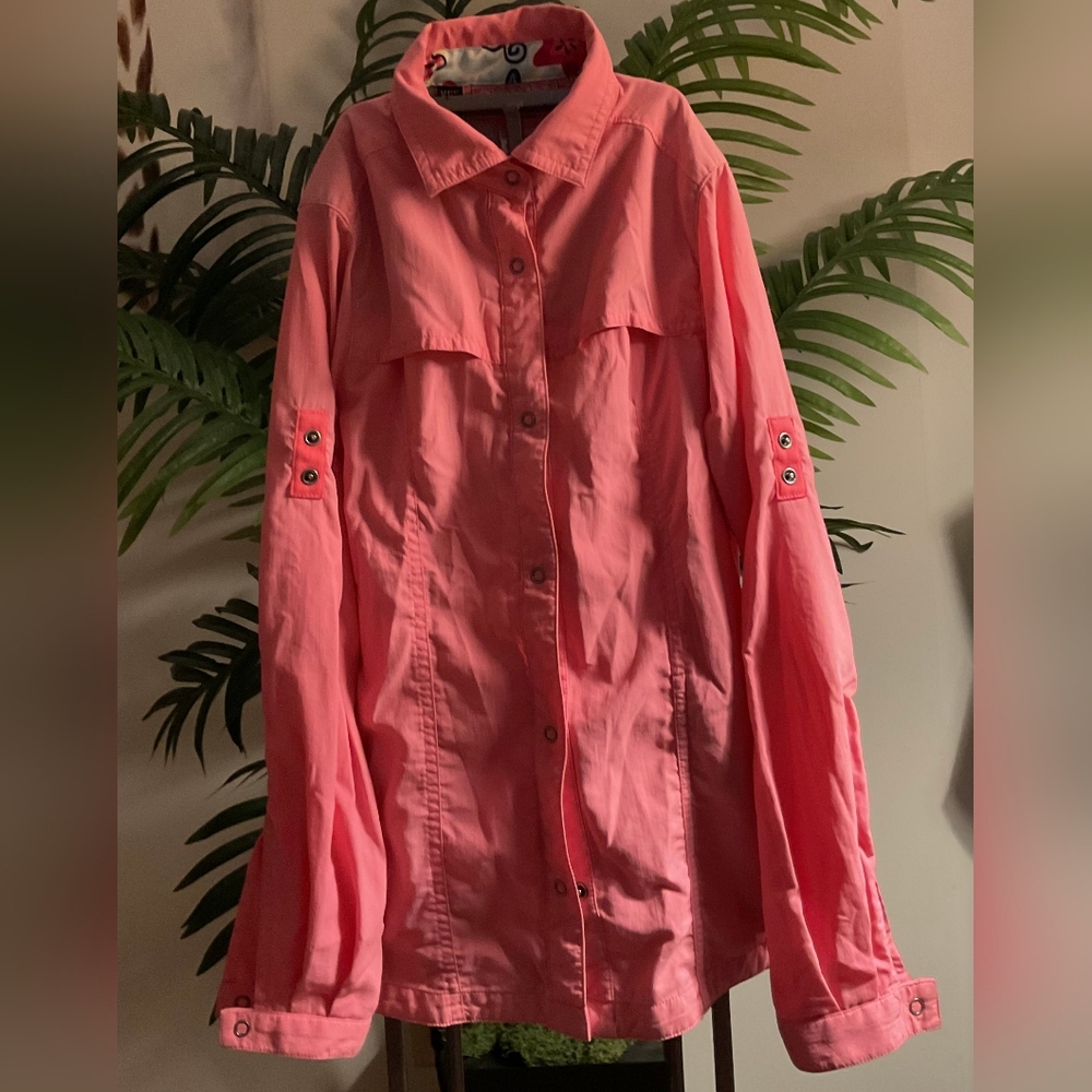 REI Girls Pink Long Sleeve Shirt With Snap Closure